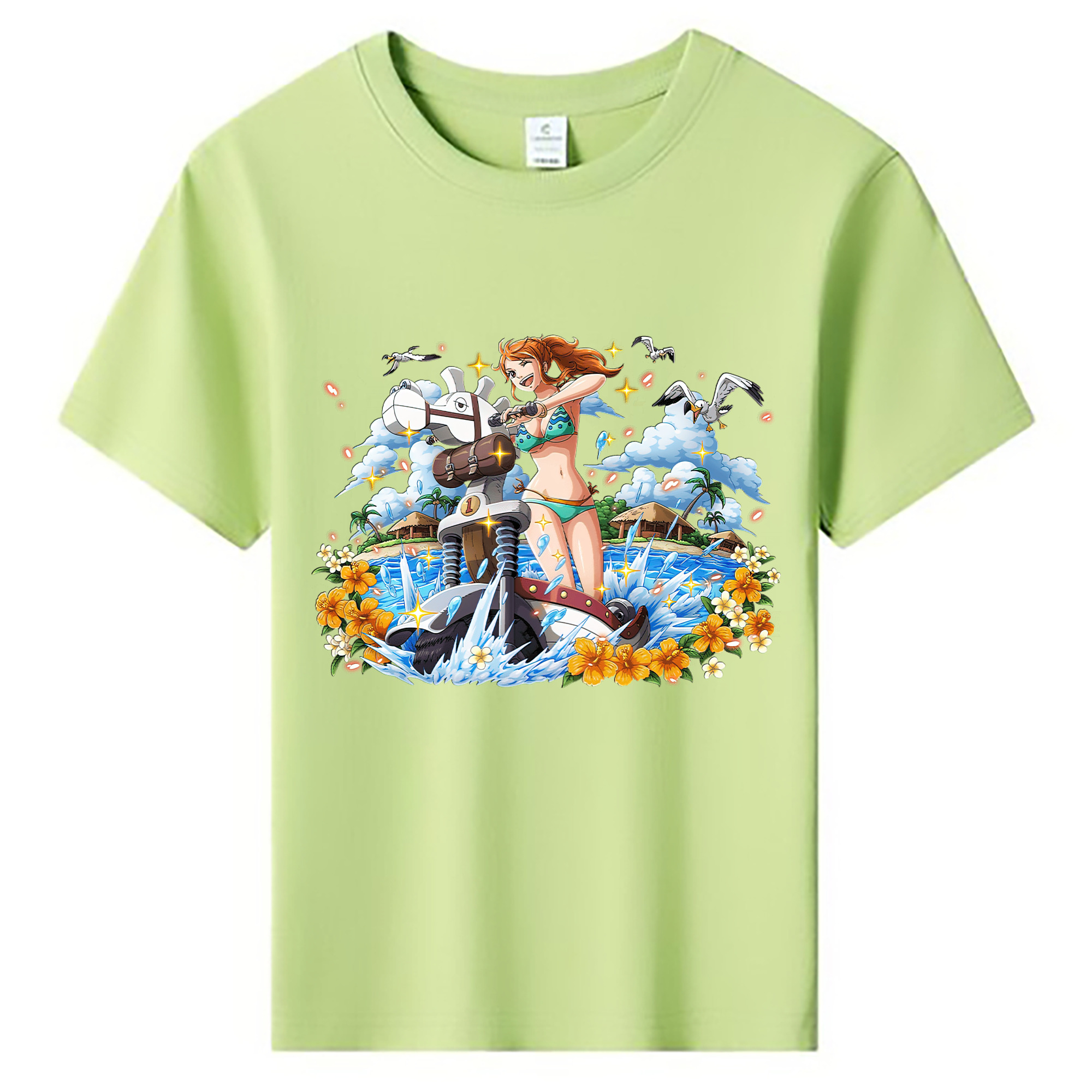 （画像用） ワンピース ナミ ONE PIECE Nami 綿100％キッズTシャツ（フロントプリント）